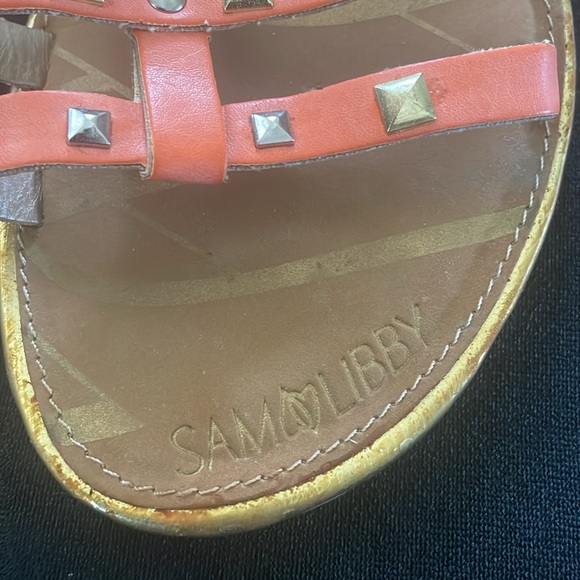 🧡SAM & LIBBY Orange & Gold Sandals Size 9 - Picture 2 of 8